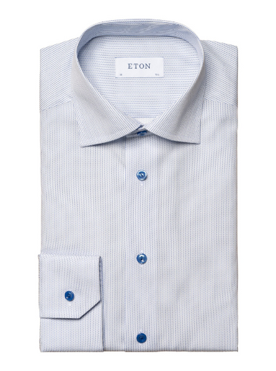 Eton Contemporary Fit Micro Print Signature Poplin shirt found at Robert Simmonds in downtown Fredericton, NB