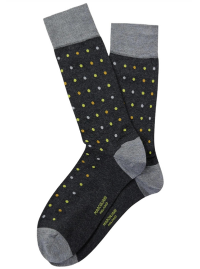 Marcoliani modal cashmere polka dot socks found at Robert Simmonds in downtown Fredericton, NB