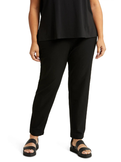 EILEEN FISHER EXTENDED SIZING - STRETCH CREPE PANT in black