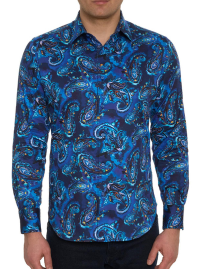 Robert Graham Tangier Long Sleeve button Down Found at Robert Simmonds Located in Downtown Fredericton NB.