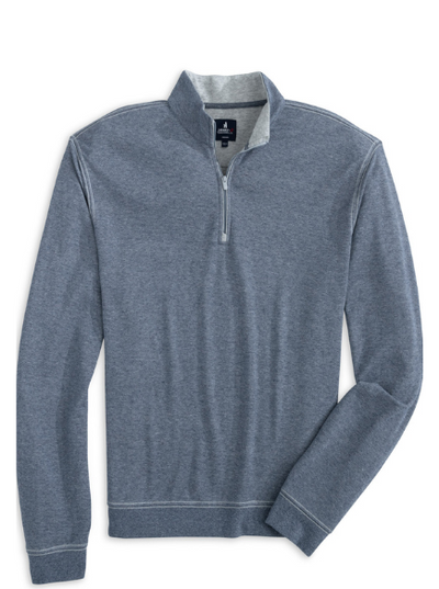 Johnnie-O Hanks 1/4 Zip Pullover in Navy. Found at Robert Simmonds Located in Downtown Fredericton NB.