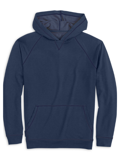 Johnnie-O Amos Heathered French Terry Hoodie in Navy. Found at Robert Simmonds Located in Downtown Fredericton NB.