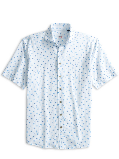 Johnnie-O Benson Short Sleeve Shirt in White. Found at Robert Simmonds Located in Downtown Fredericton NB.