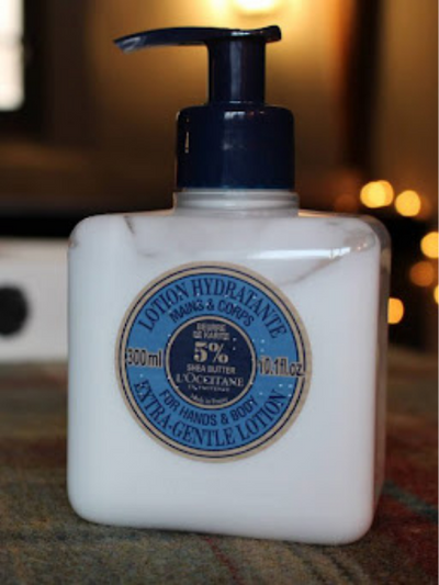L'Occitane en Provence Shea butter extra gentle lotion for sale at Robert Simmonds Clothing in Fredericton, New Brunswick.