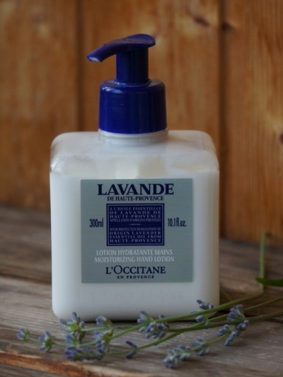 L'Occitane en Provence lavender moisturizing hand lotion for sale at Robert Simmonds Clothing in Fredericton, New Brunswick.