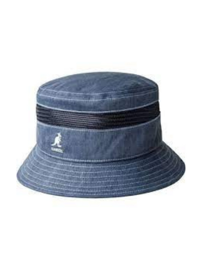 Kangol Distressed Cotton Mesh Bucket Hat in Navy